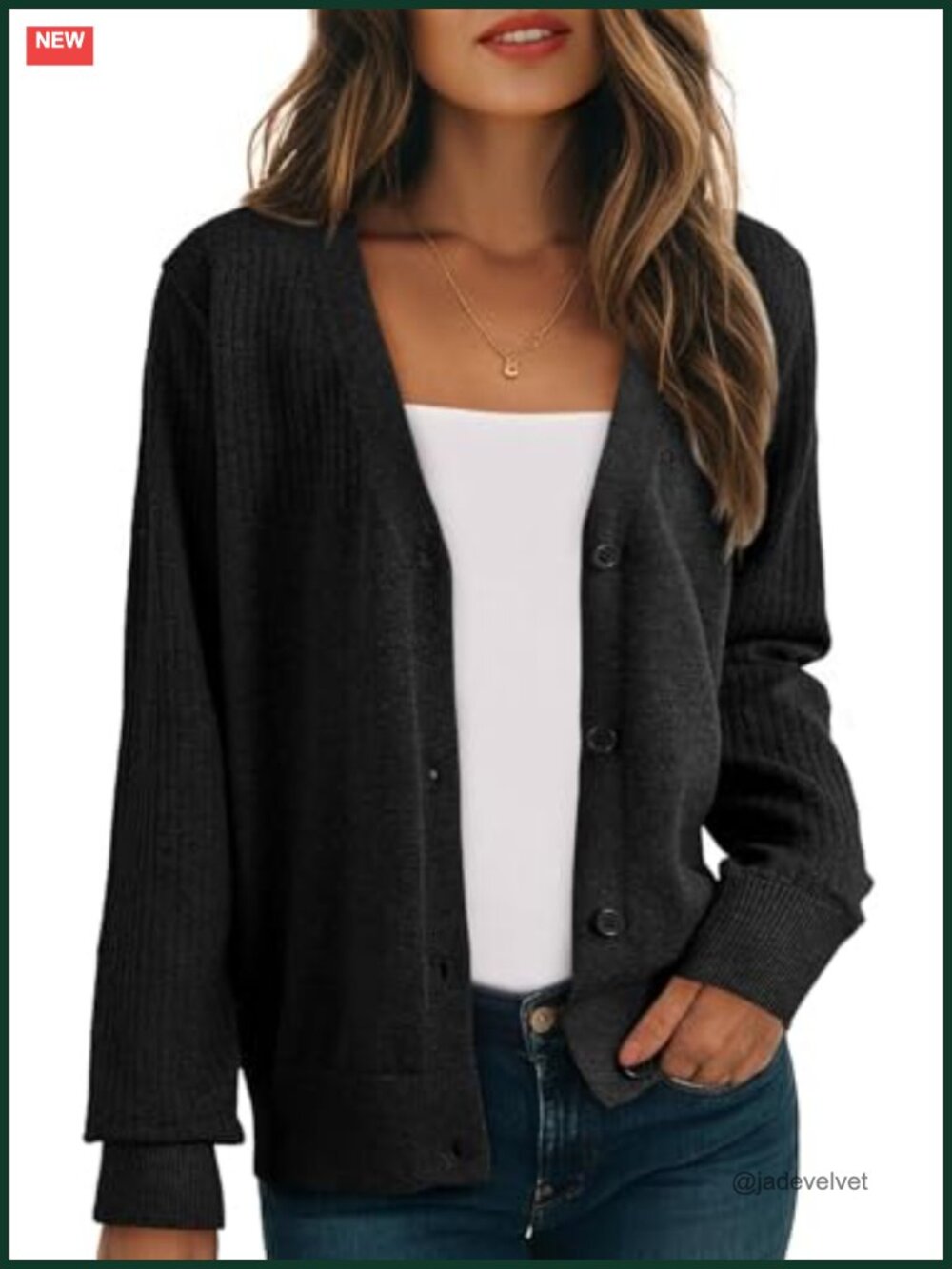 Wool Blend Cardigan Button Down V Neck Long Sleeve Knit Sweater